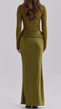 Helena Lace Satin Maxi Dress - Fashion Pov