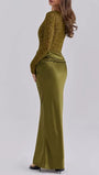 Helena Lace Satin Maxi Dress - Fashion Pov