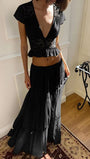 Helena Lace Trim Skirt Set - Fashion Pov