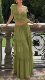 Helena Lace Trim Skirt Set - Fashion Pov