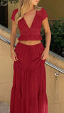Helena Lace Trim Skirt Set - Fashion Pov