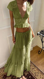 Helena Lace Trim Skirt Set - Fashion Pov