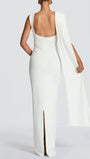 Helena One Shoulder Cape Maxi Dress - Fashion Pov