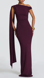 Helena One Shoulder Cape Maxi Dress - Fashion Pov