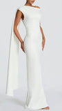 Helena One Shoulder Cape Maxi Dress - Fashion Pov