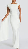 Helena One Shoulder Cape Maxi Dress - Fashion Pov