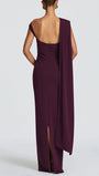 Helena One Shoulder Cape Maxi Dress - Fashion Pov