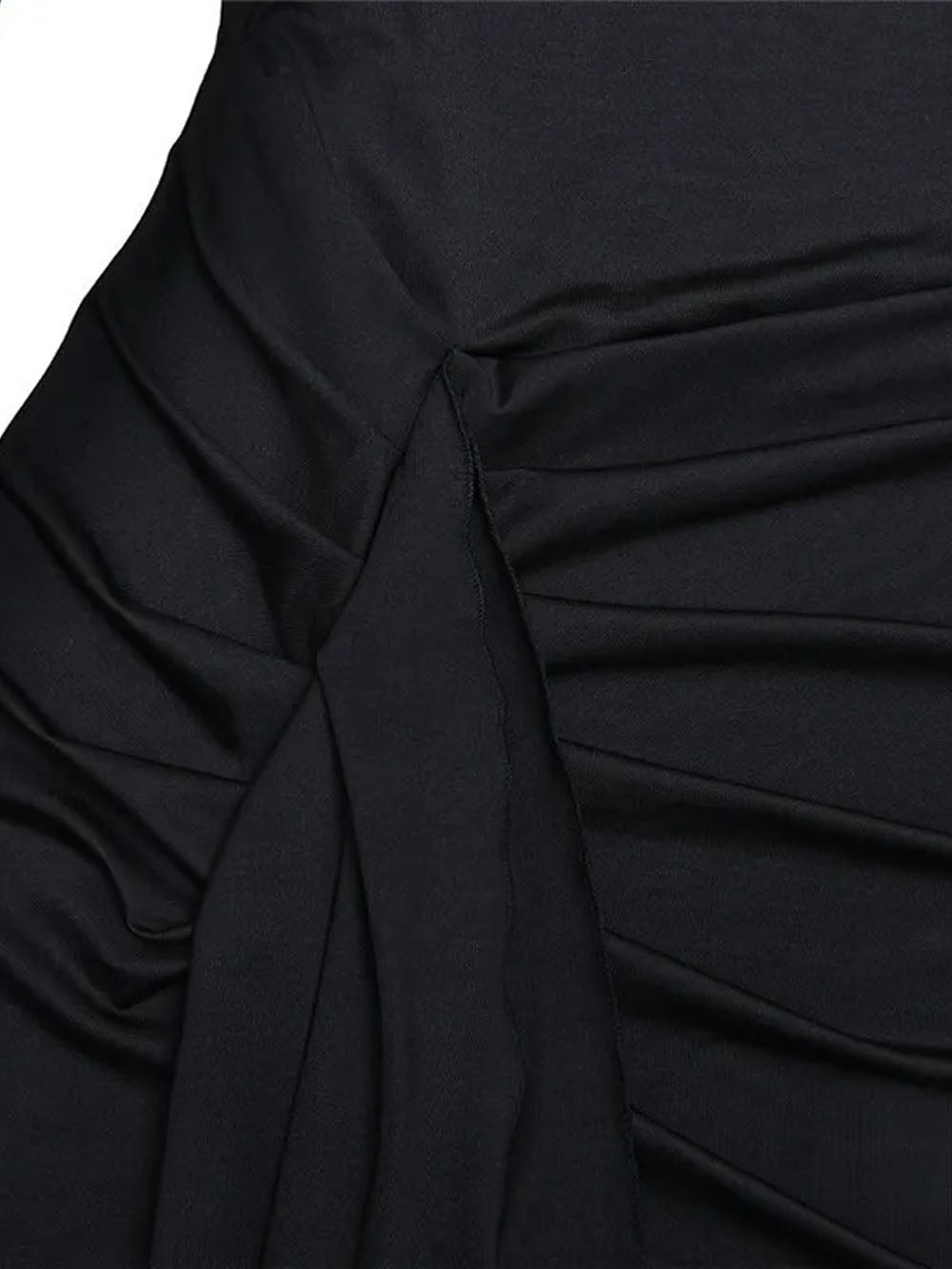 Turtleneck Long Sleeve Slit Maxi Dress Dark Brown / S Turtleneck Long Sleeve Slit Maxi Dress Dark Brown / S