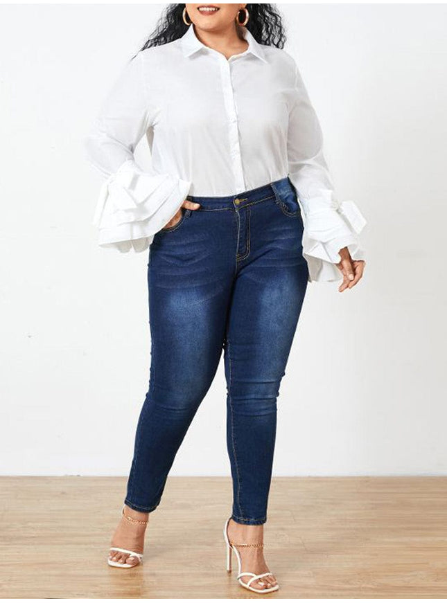Isabella Buttoned Solid Casual Tunic Top - Fashion Pov