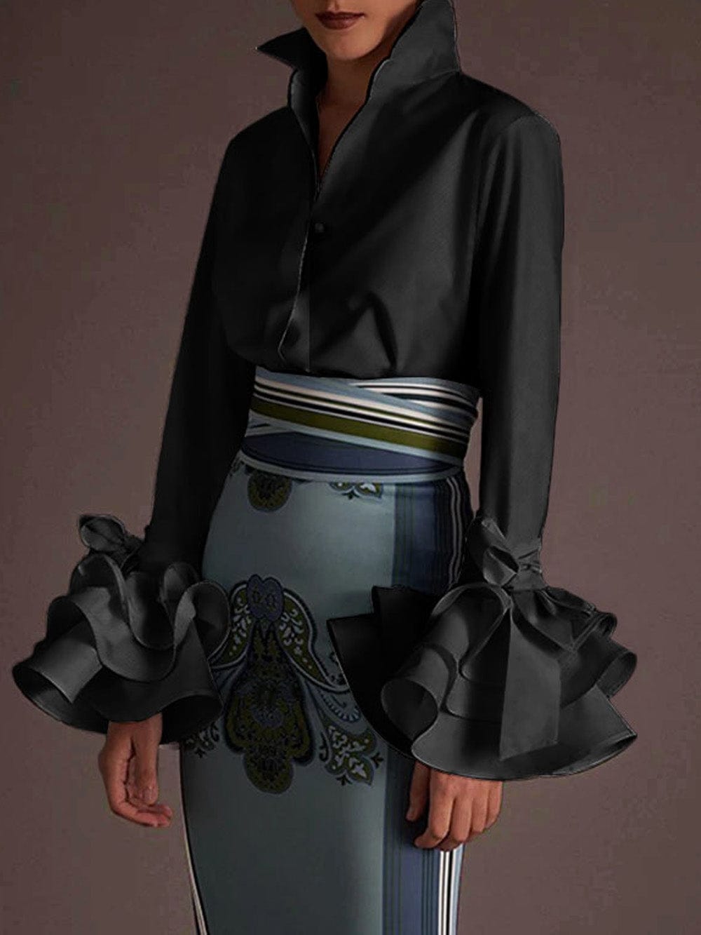 Isabella Buttoned Solid Casual Tunic Top - Fashion Pov