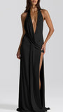 Isabella Halter Deep - V Maxi Dress - Fashion Pov