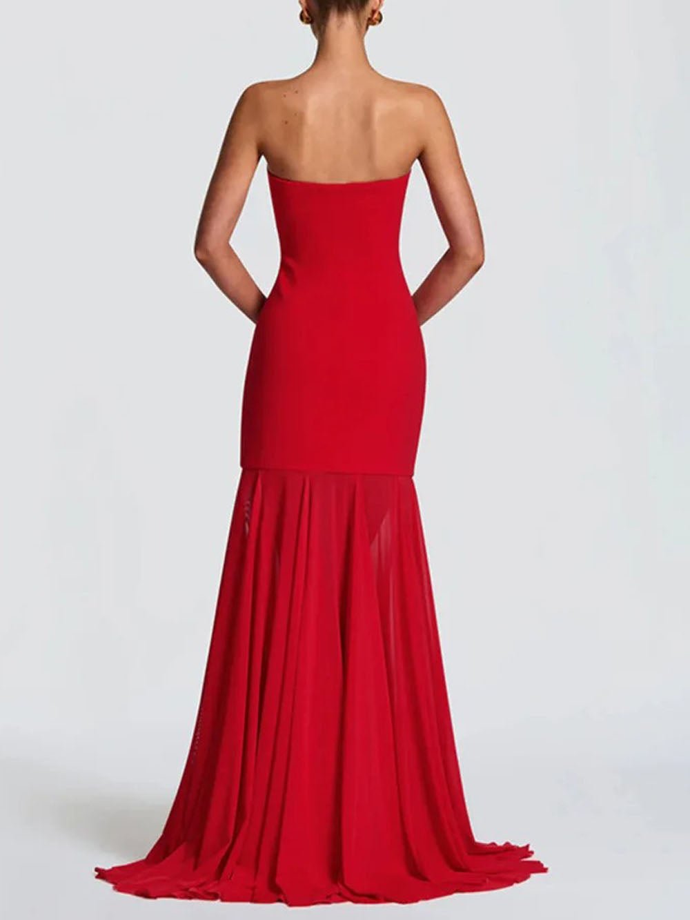 Isabella Strapless Scarf Collar Gown - Fashion Pov