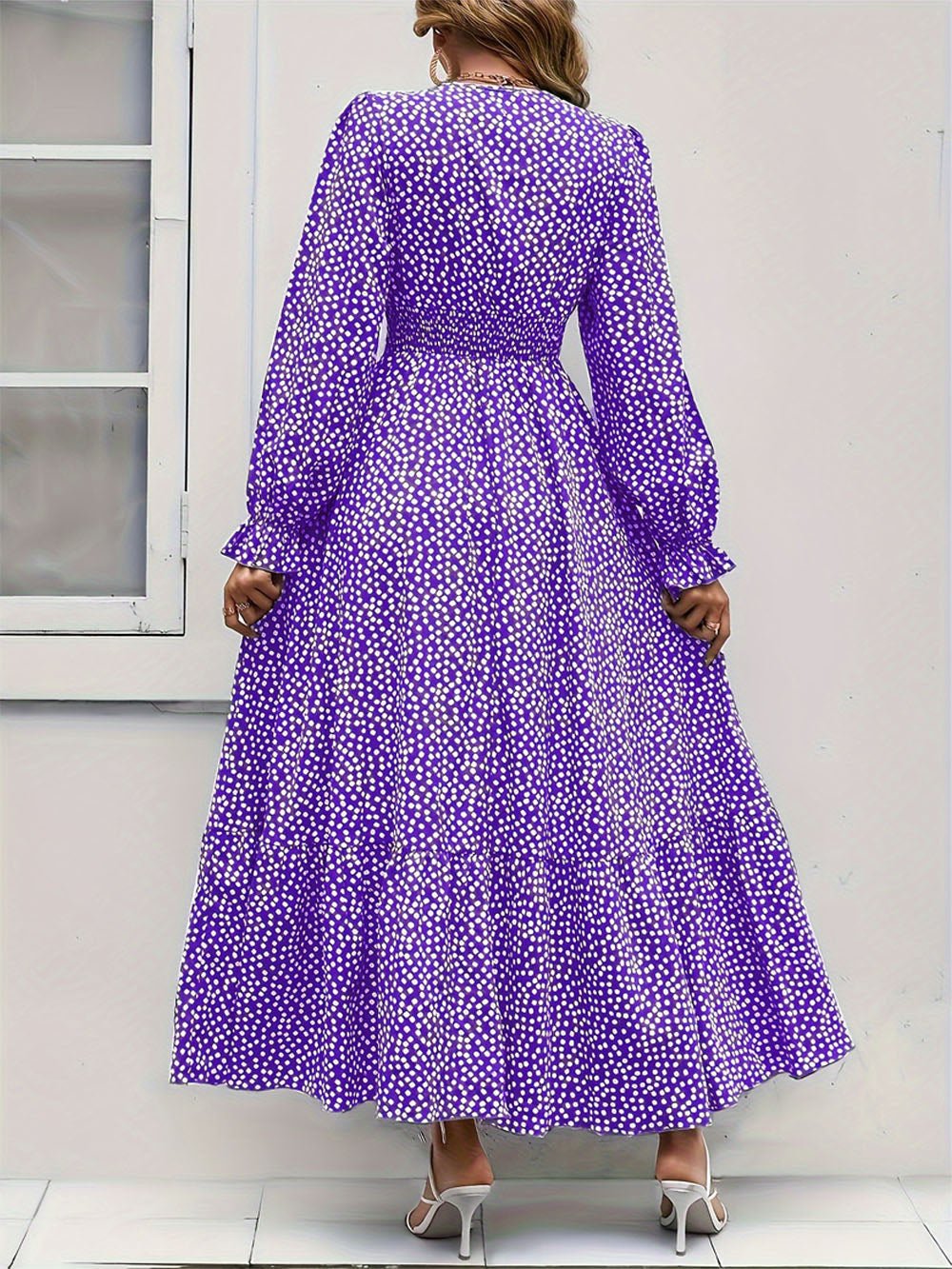 Isabelle Long Sleeve Ruffle Hem Maxi Dress - Fashion Pov