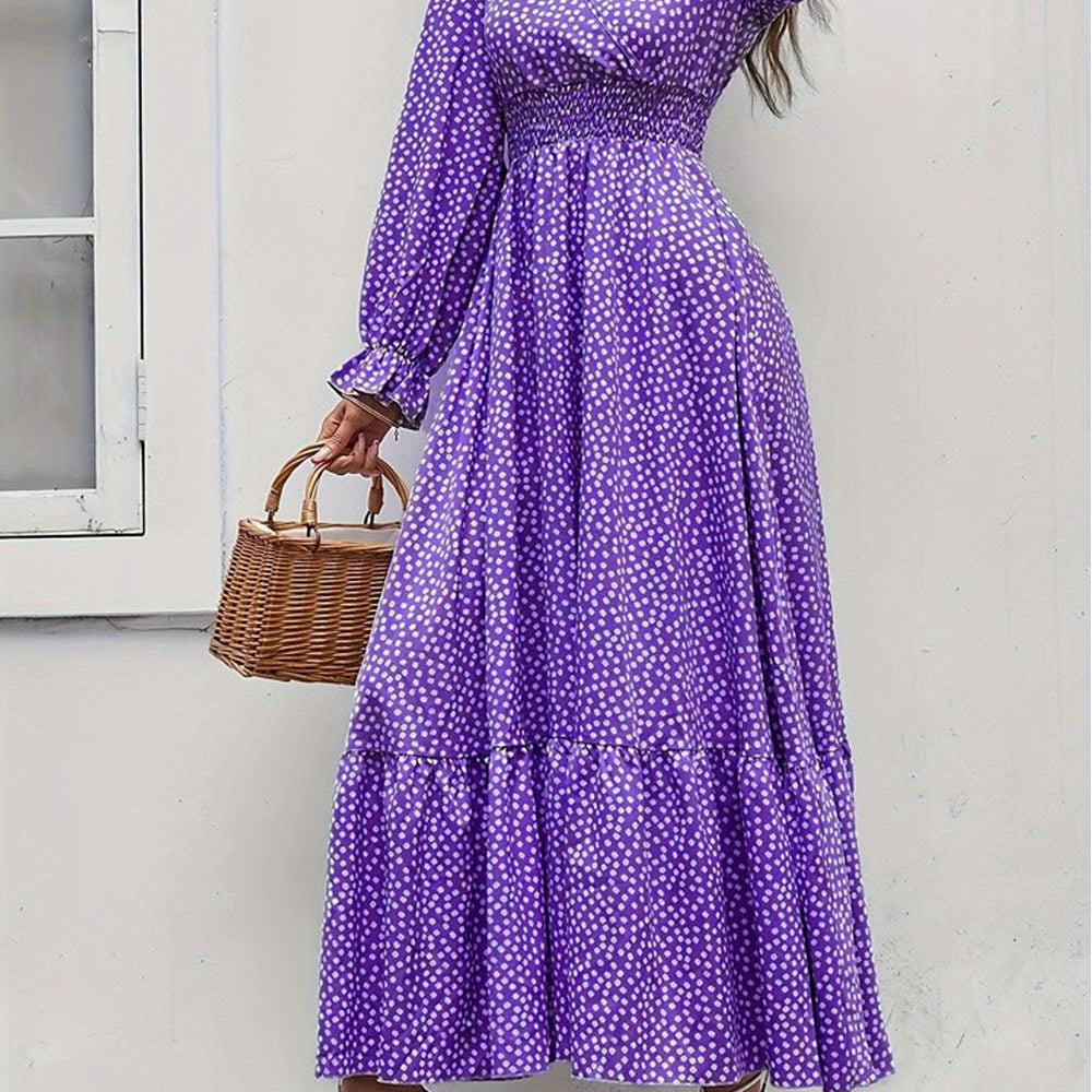 Isabelle Long Sleeve Ruffle Hem Maxi Dress - Fashion Pov