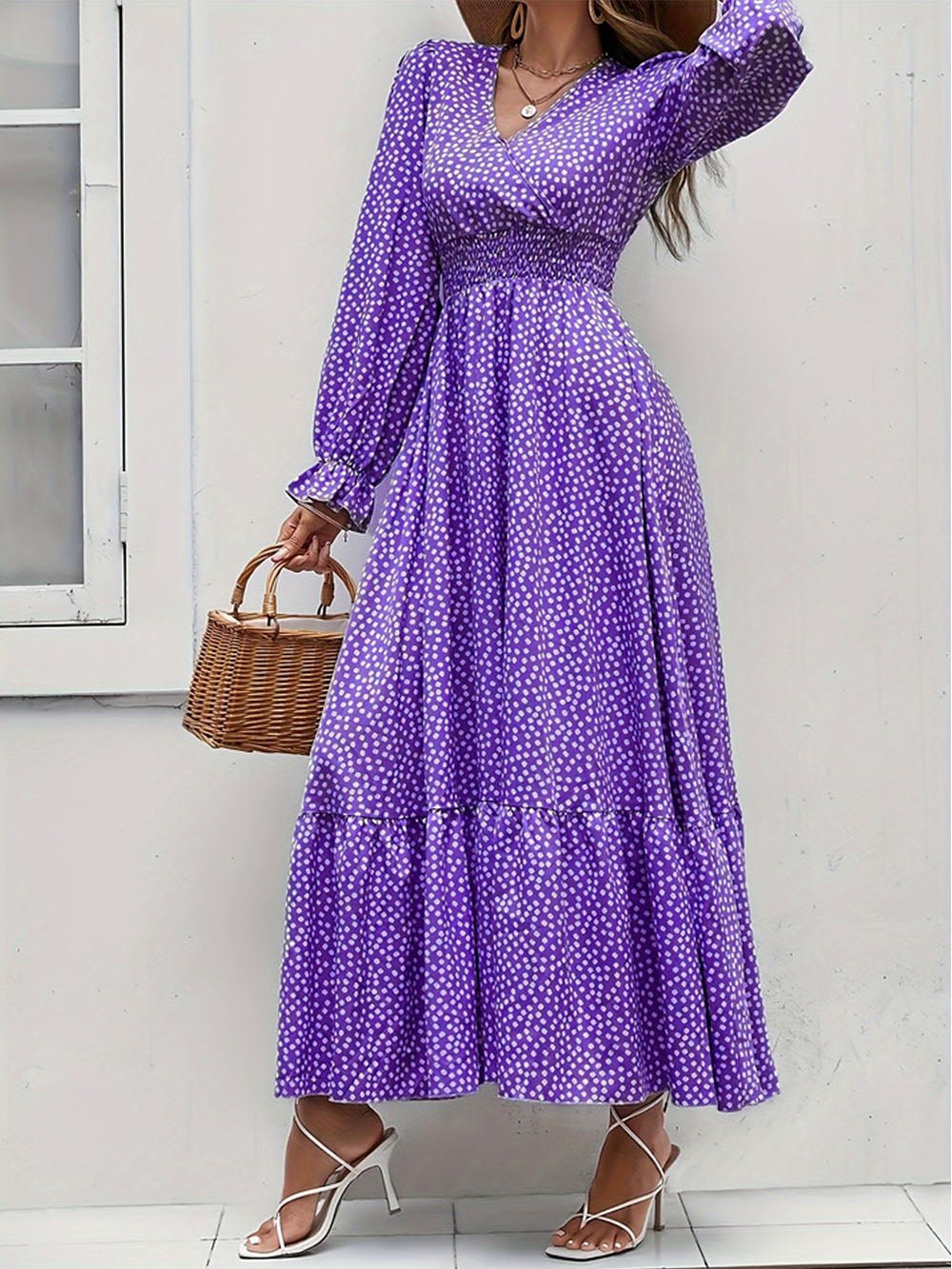 Isabelle Long Sleeve Ruffle Hem Maxi Dress - Fashion Pov