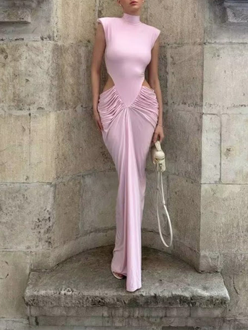 Isla Ruched Cut Out Gown - Fashion Pov