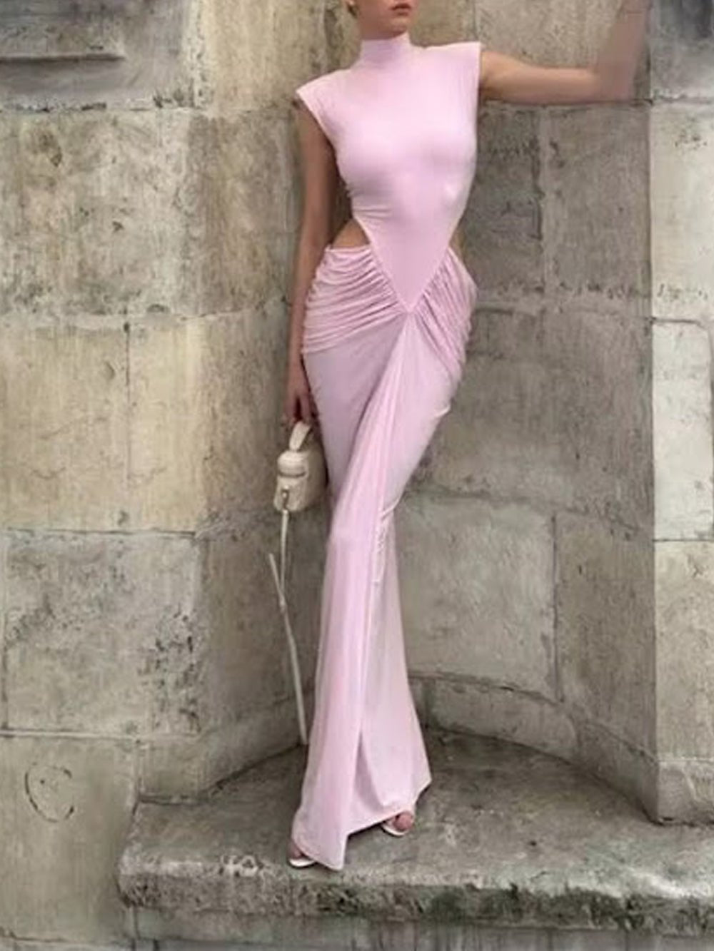 Isla Ruched Cut Out Gown - Fashion Pov