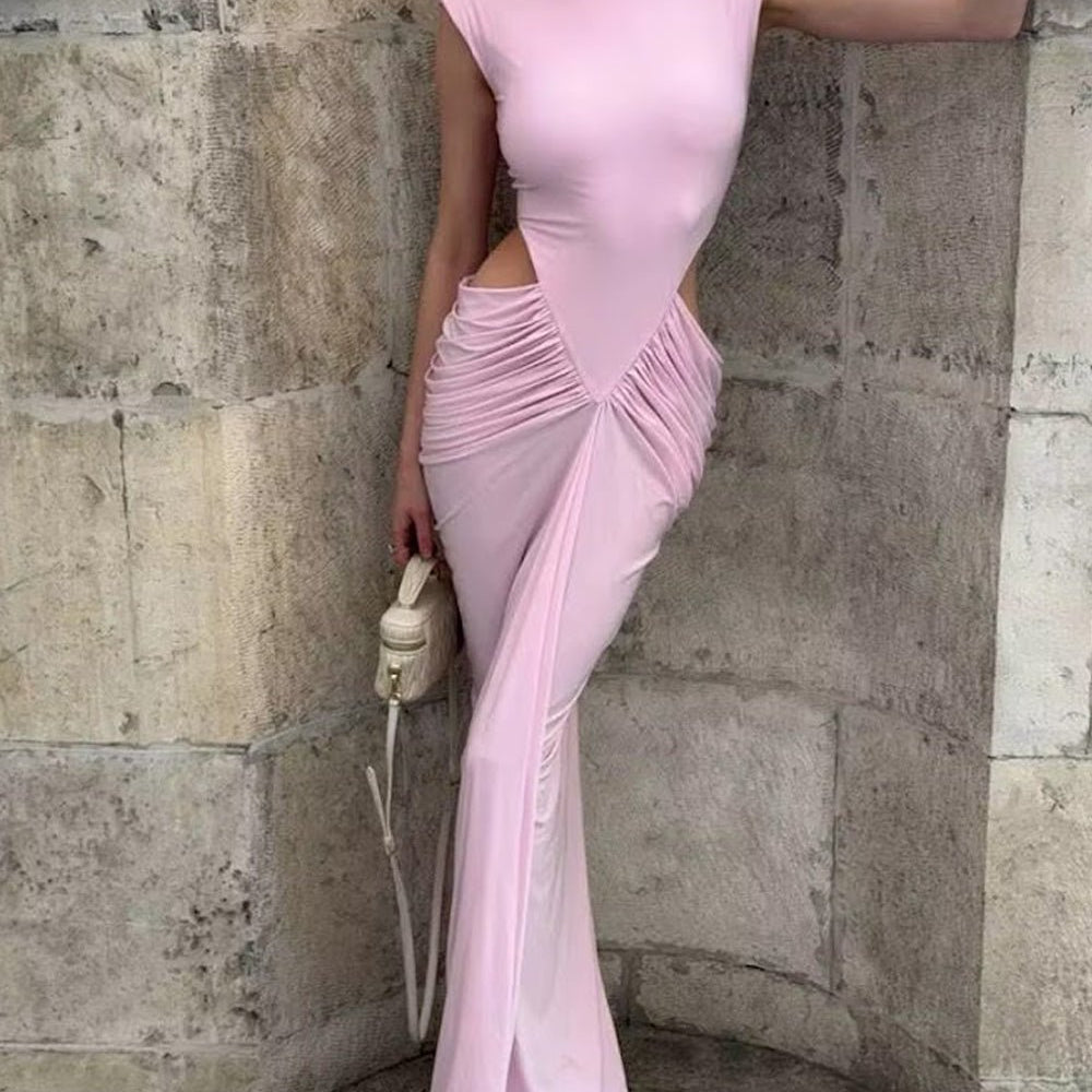 Isla Ruched Cut Out Gown - Fashion Pov