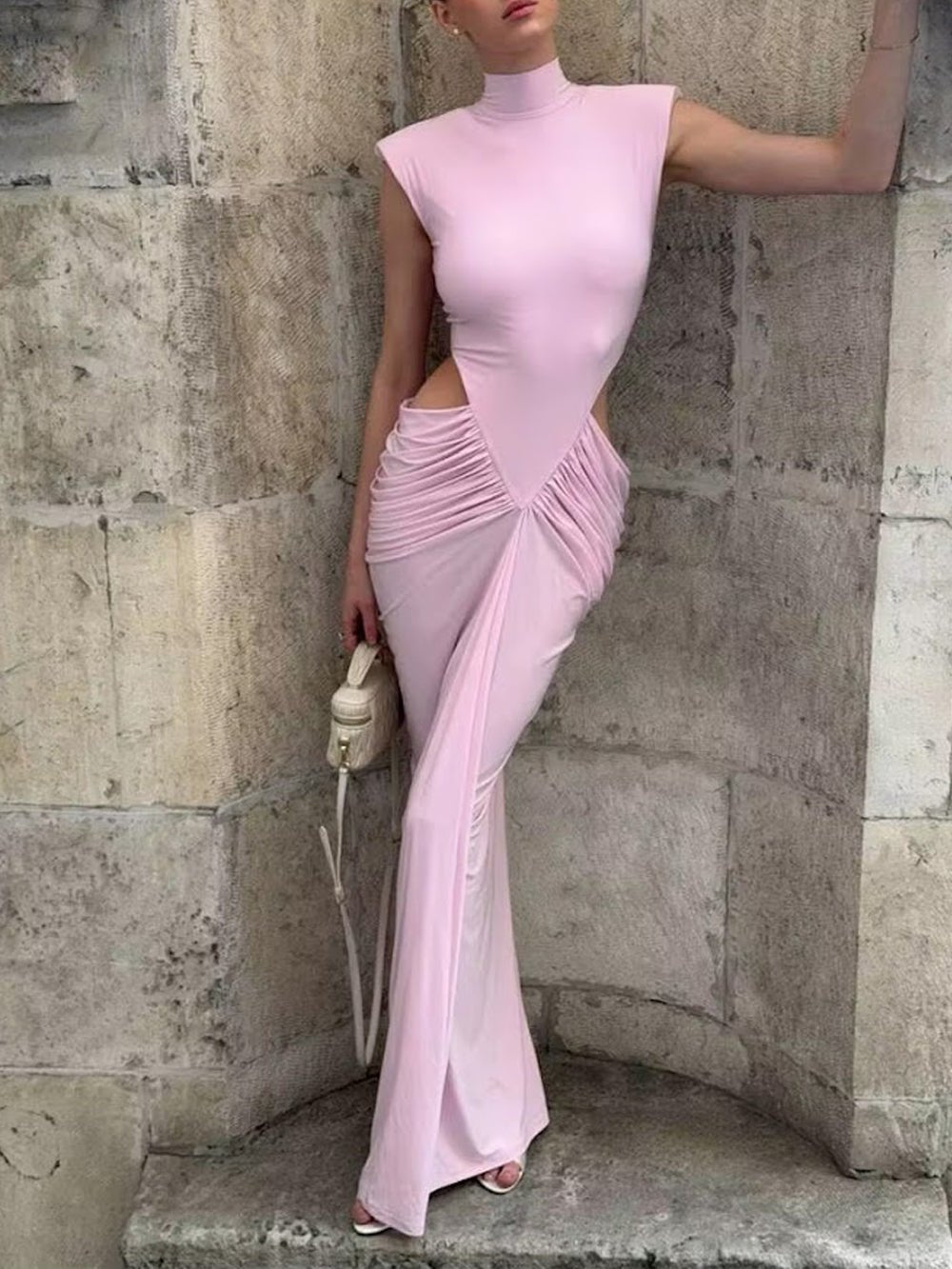 Isla Ruched Cut Out Gown - Fashion Pov