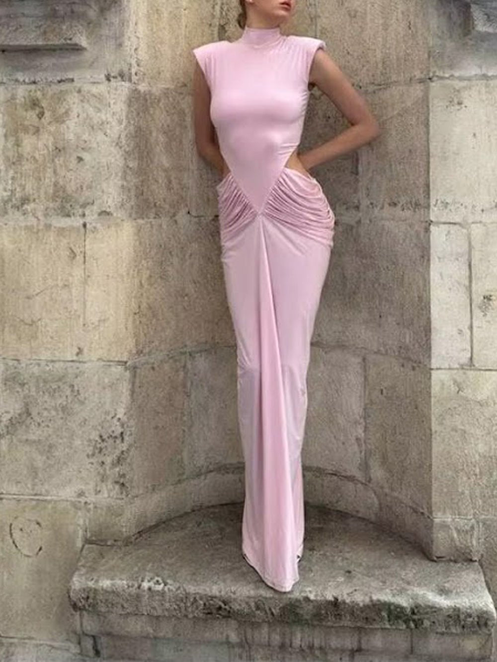 Isla Ruched Cut Out Gown - Fashion Pov