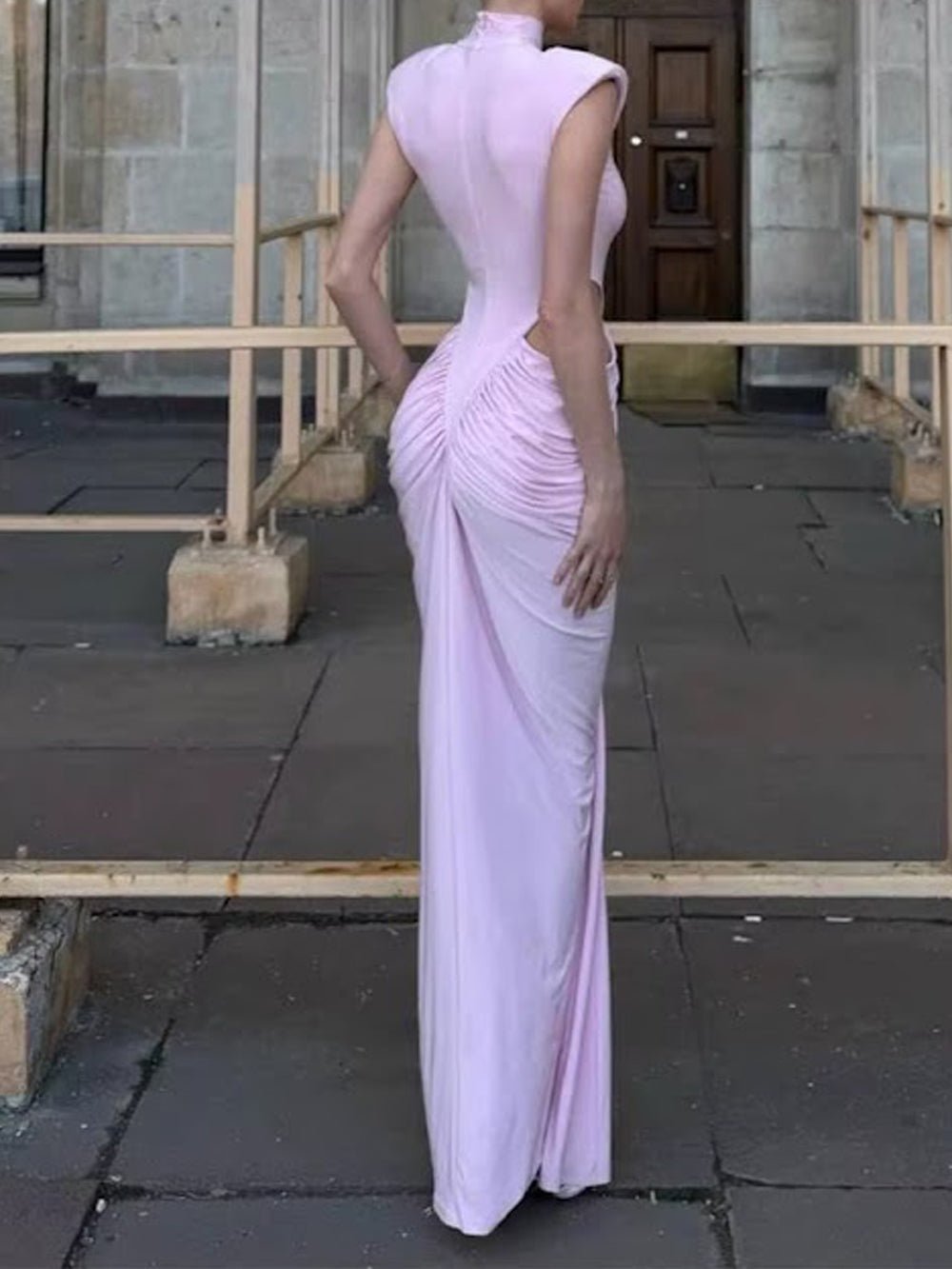 Isla Ruched Cut Out Gown - Fashion Pov