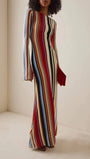 Isla Striped Long Sleeve Maxi Dress - Fashion Pov