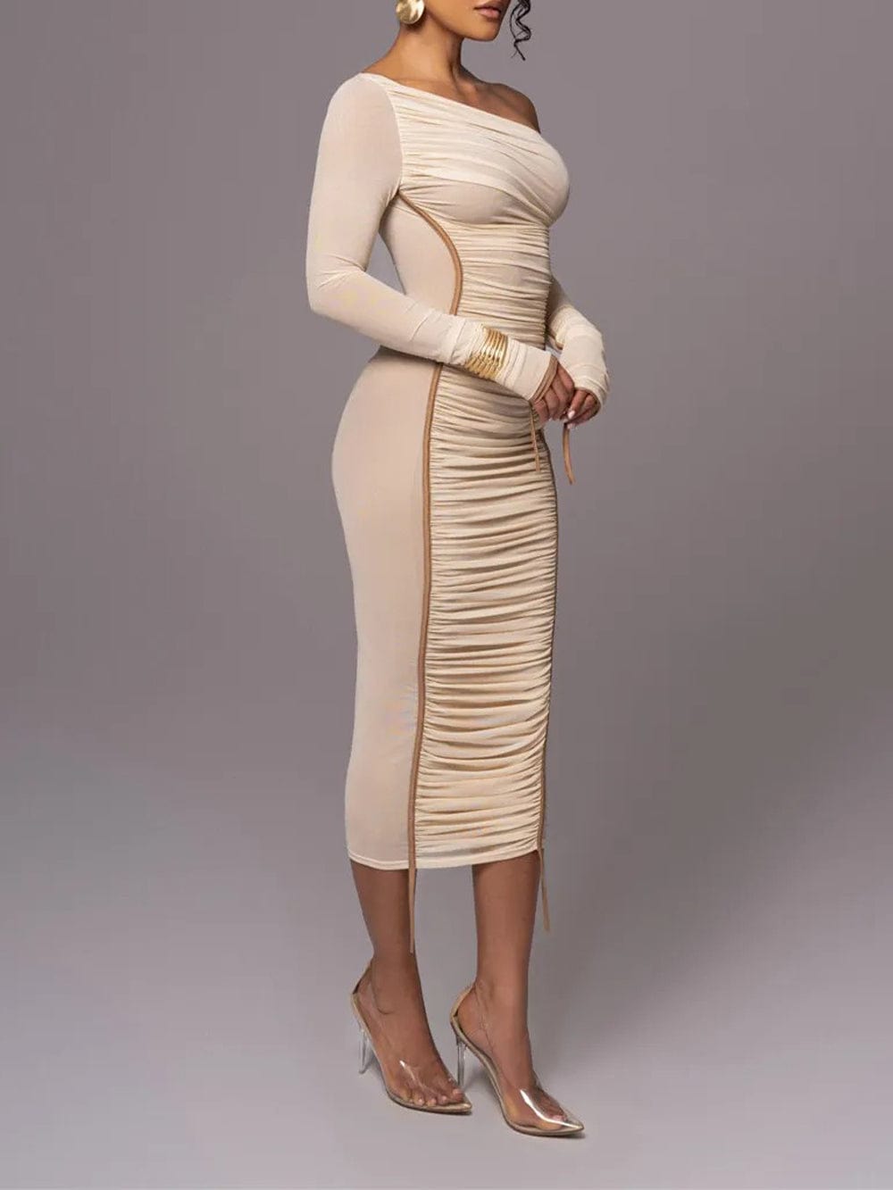 jade bodycon dress Women's DOORBUSTER Rewriting The Rules Ruched Mesh Bodycon Dress in Jade Green