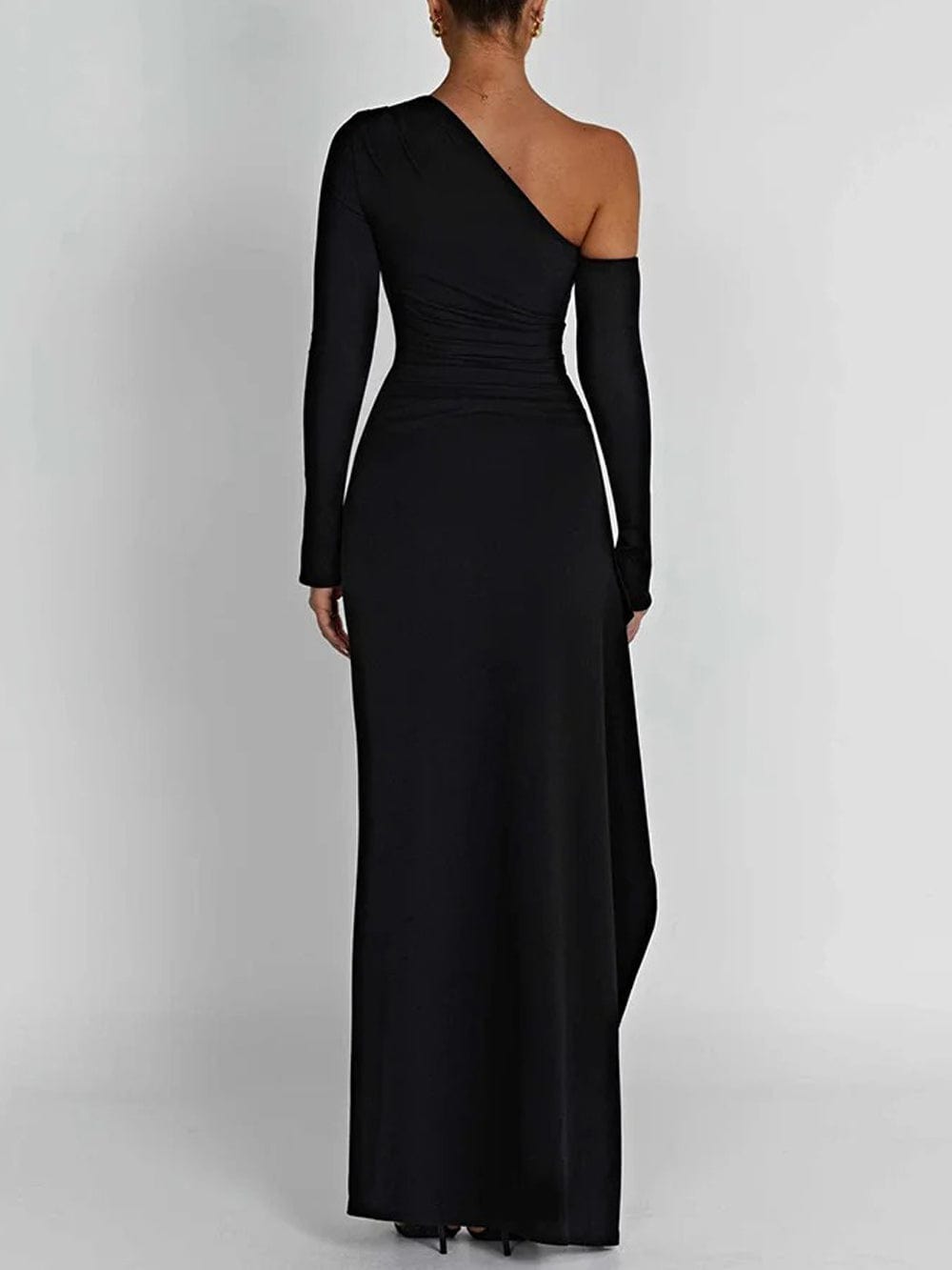 Janelle Backless Bodycon Split Maxi Dress Black / S