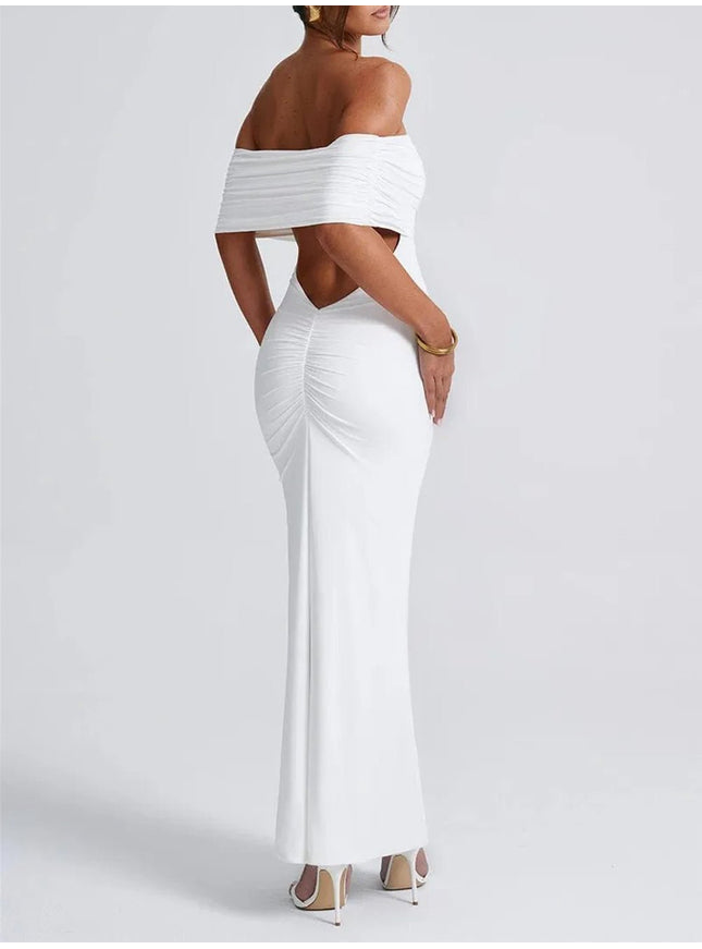 Jasmine Off Shoulder Sleeveless Maxi Dress - Fashion Pov