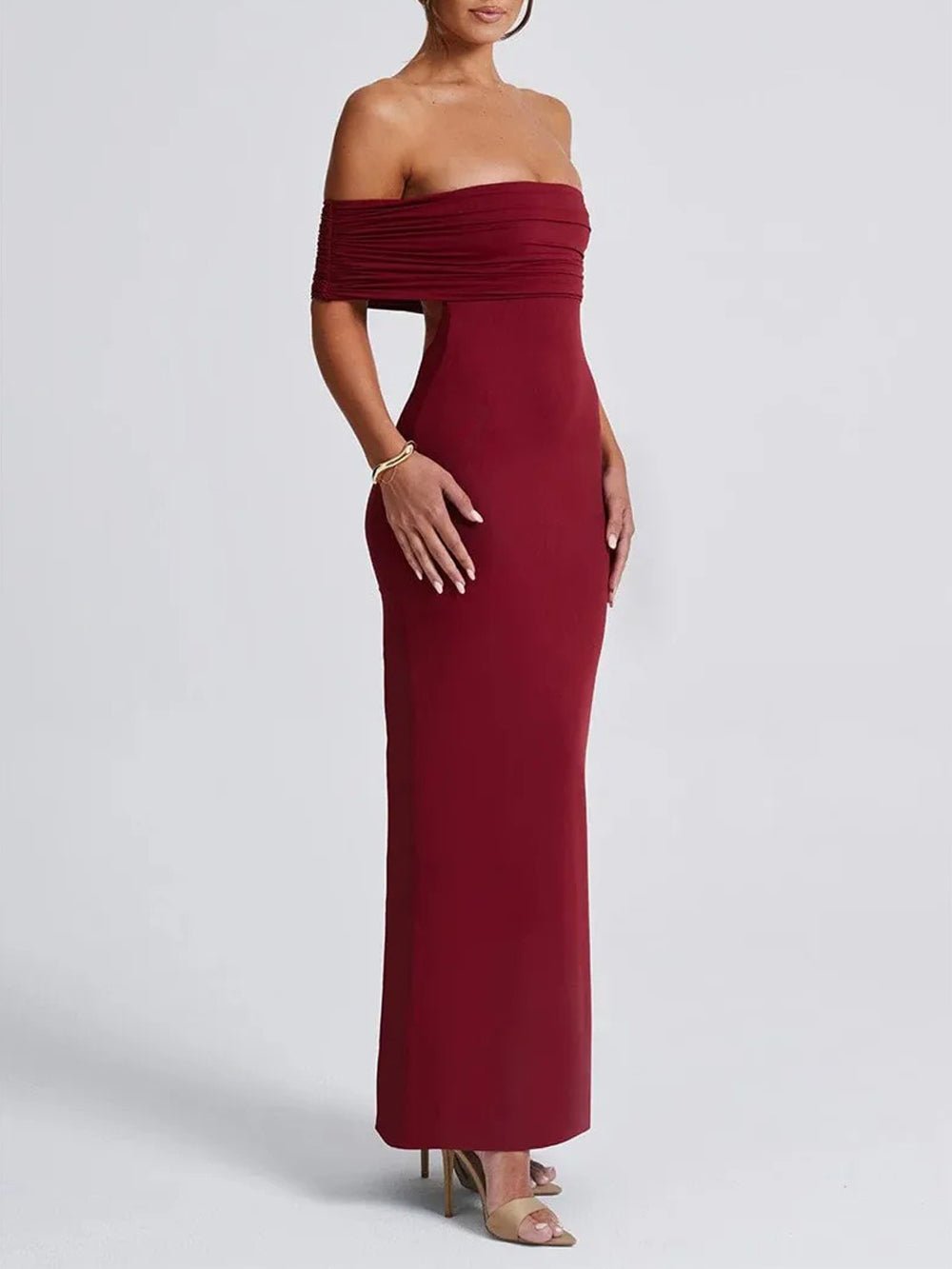 Jasmine Off Shoulder Sleeveless Maxi Dress - Fashion Pov