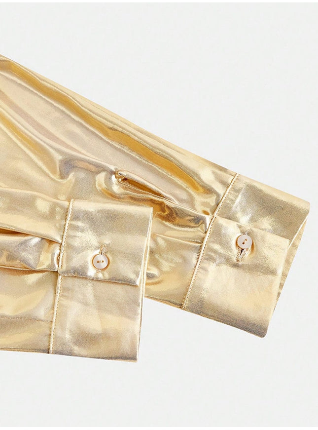 Jeevan Metallic Chic Shirt - Fashion Pov