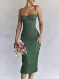 Josie Backless Slit Midi Dress