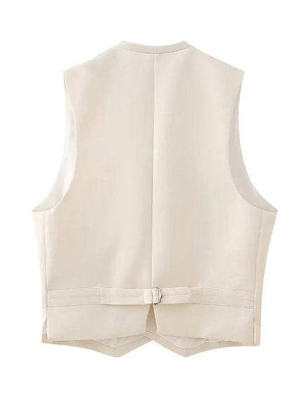 Julia Double Breasted Sleeveless Jacket - Fashion Pov