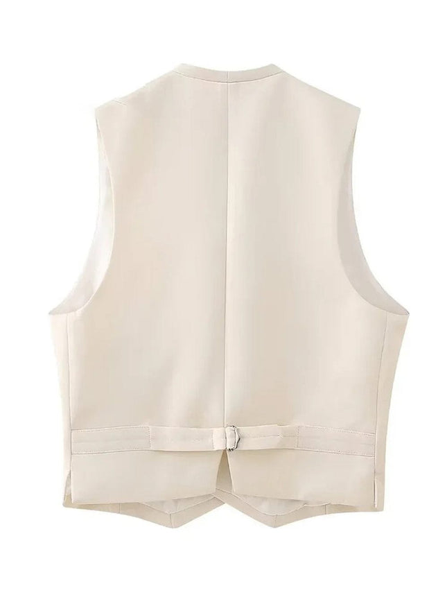 Julia Double Breasted Sleeveless Jacket - Fashion Pov