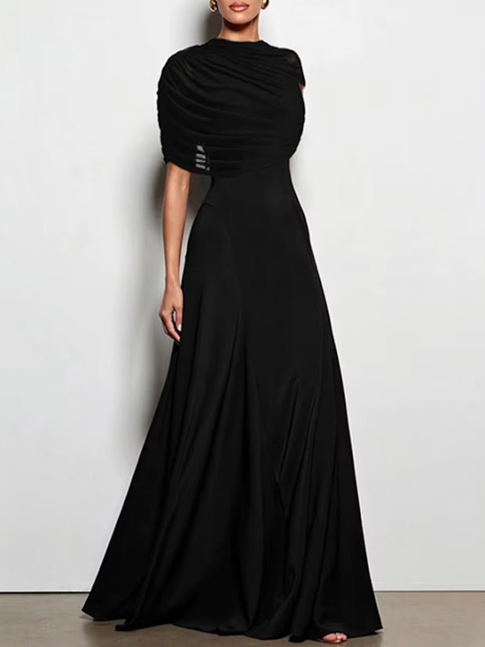 Juliette Draped Shoulder Maxi Dress - Fashion Pov