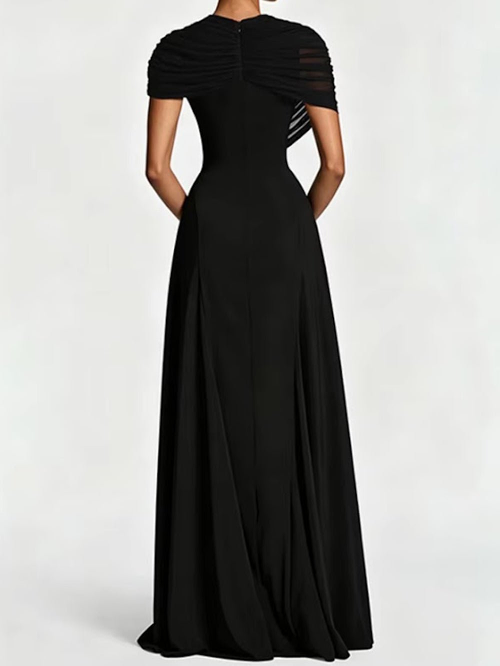 Juliette Draped Shoulder Maxi Dress - Fashion Pov