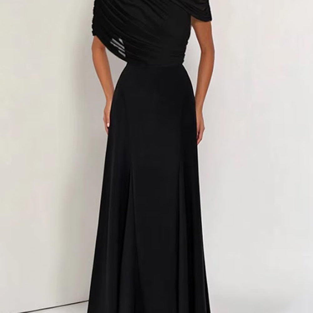Juliette Draped Shoulder Maxi Dress - Fashion Pov