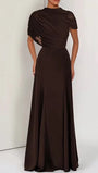 Juliette Draped Shoulder Maxi Dress - Fashion Pov