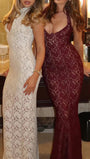 Juliette Lace Keyhole Gown Dress - Fashion Pov