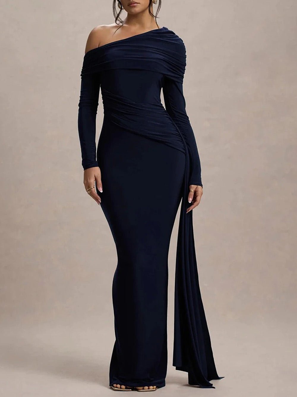 Juliette Ruched One - Shoulder Gown - Fashion Pov