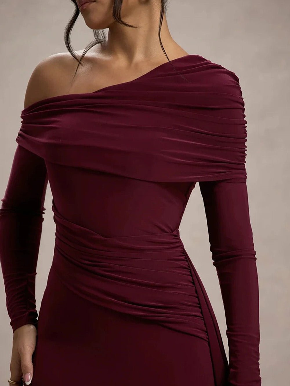 Juliette Ruched One - Shoulder Gown - Fashion Pov