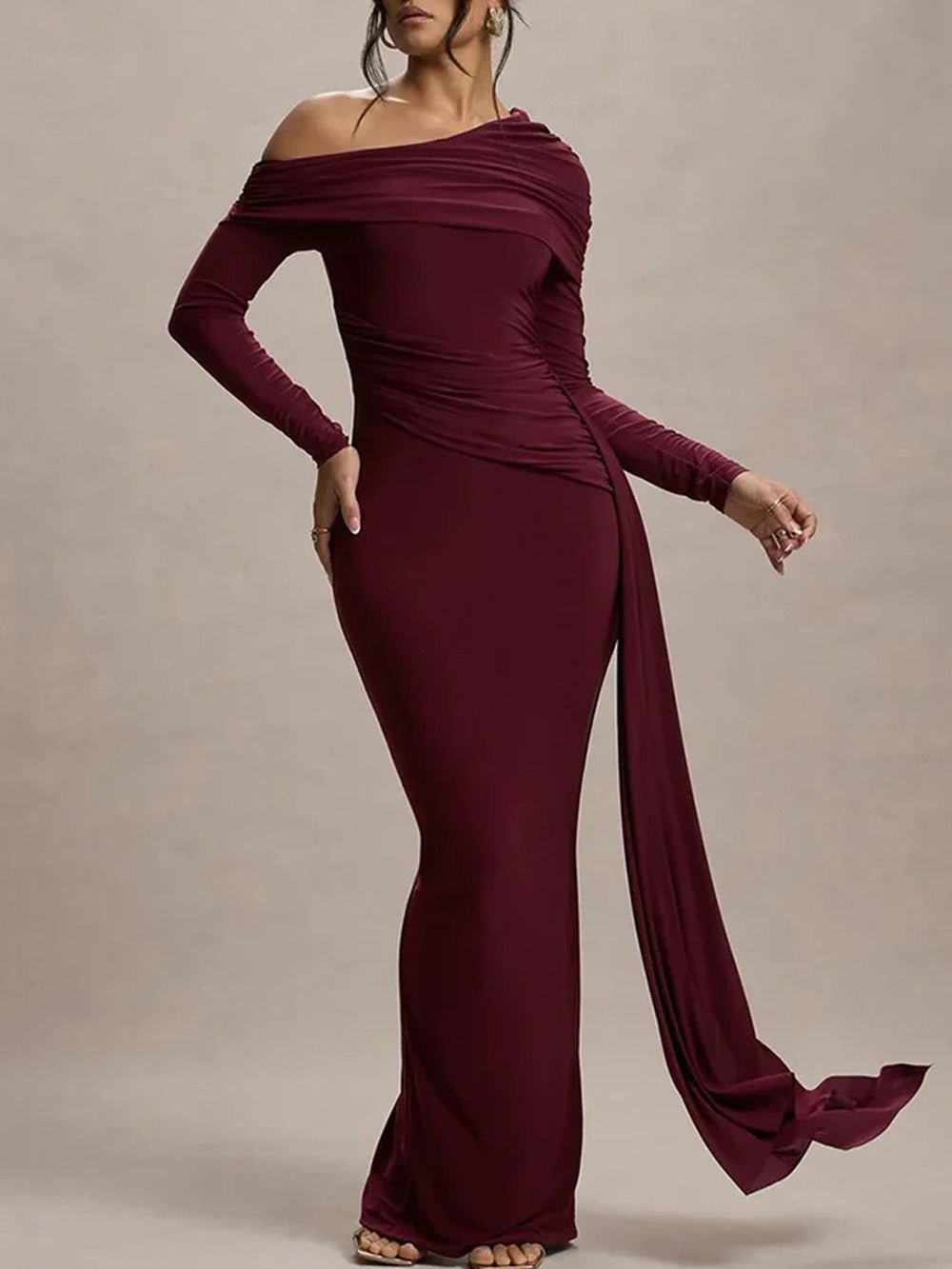 Juliette Ruched One - Shoulder Gown - Fashion Pov