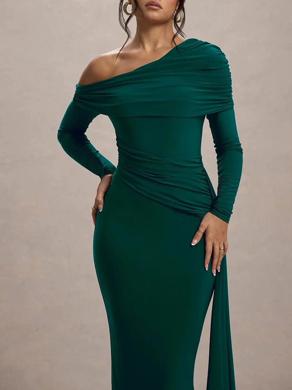 Juliette Ruched One - Shoulder Gown - Fashion Pov