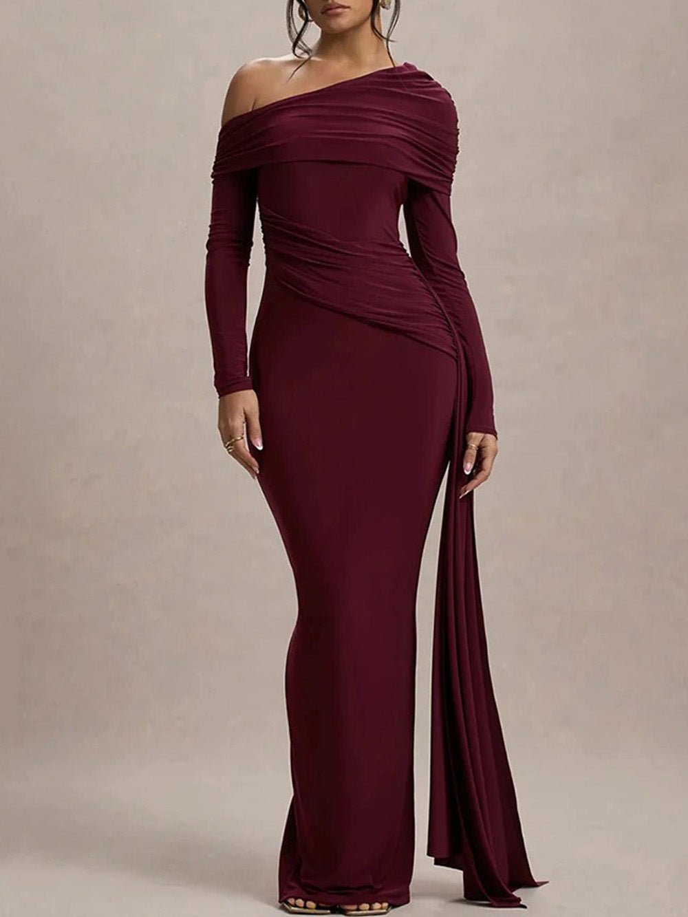 Juliette Ruched One - Shoulder Gown - Fashion Pov