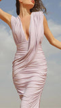 Juliette Ruched Plunge Maxi Dress - Fashion Pov