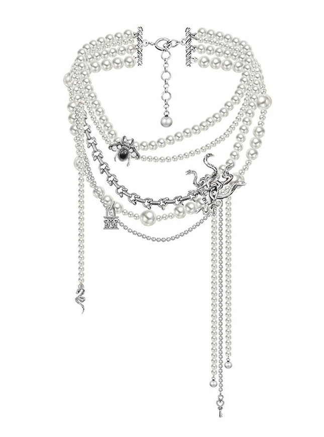 June Small Snake Pearl Necklace - Fashion Pov