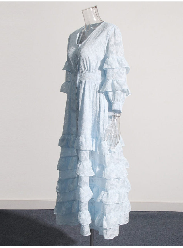 Kaja Ruffle Midi Dress - Fashion Pov