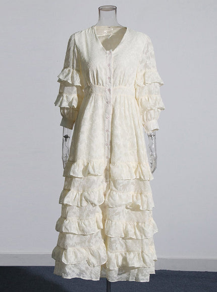 Kaja Ruffle Midi Dress - Fashion Pov