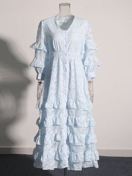 Kaja Ruffle Midi Dress - Fashion Pov
