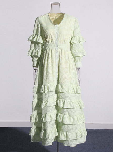 Kaja Ruffle Midi Dress - Fashion Pov